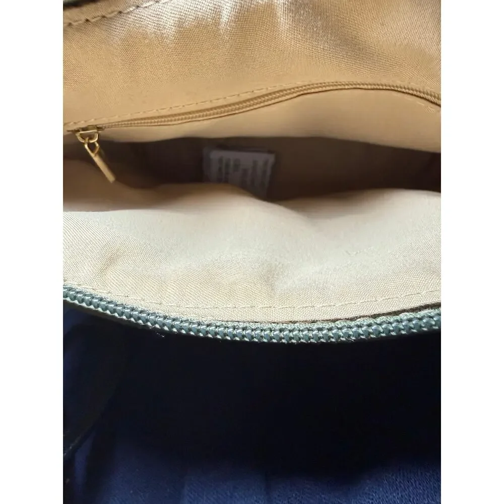 Deluxity Sage Green Quilted Crossbody Bag, Gold Hardware Tassels, NWT